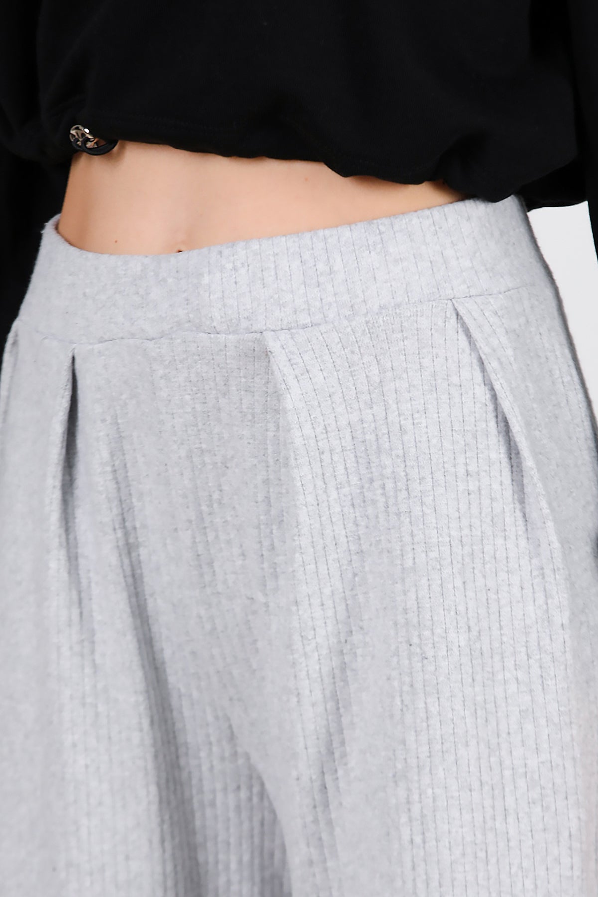 Kadın Selanik Bol Paça Pantolon Gri