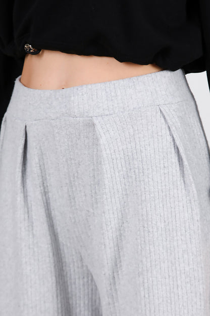 Kadın Selanik Bol Paça Pantolon Gri