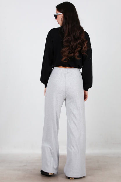 Kadın Selanik Bol Paça Pantolon Gri