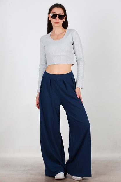 Kadın Selanik Bol Paça Pantolon Lacivert