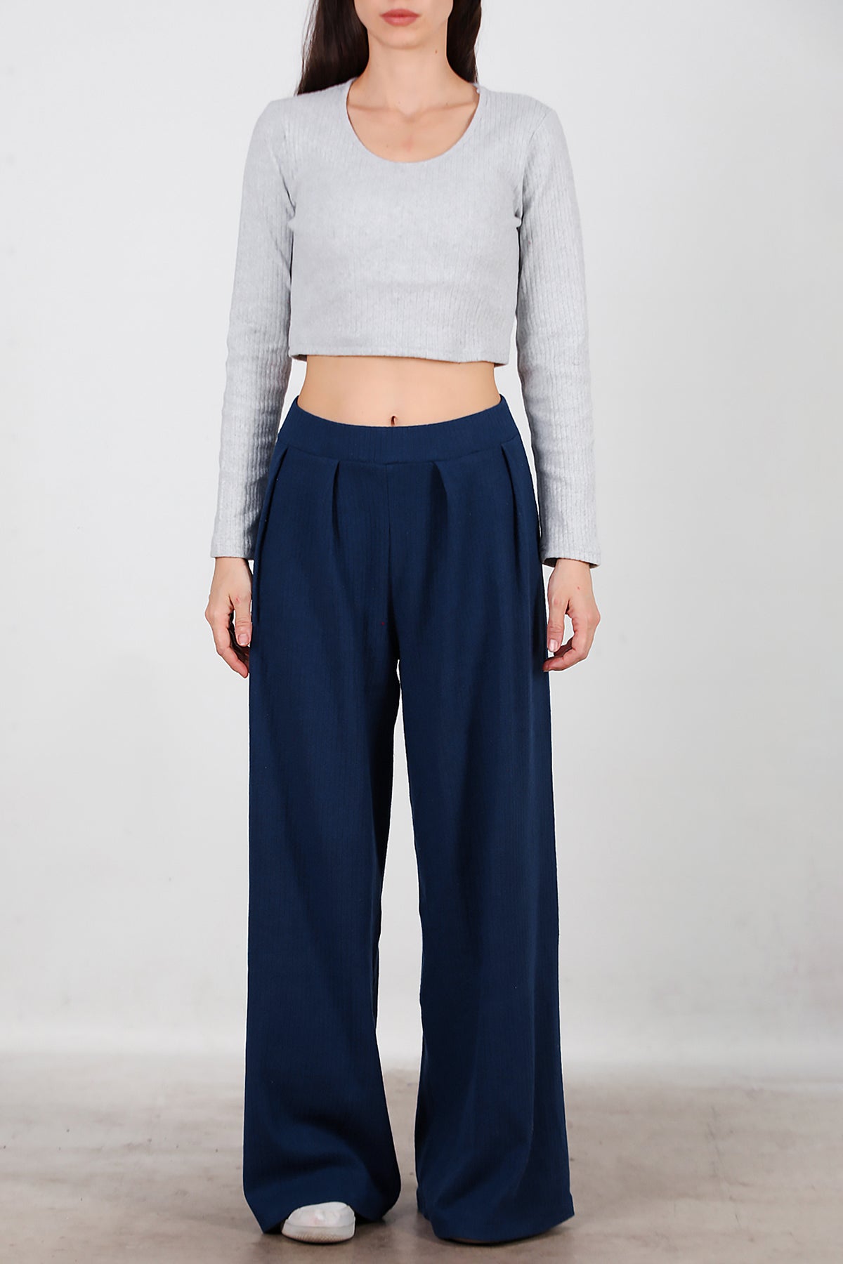 Kadın Selanik Bol Paça Pantolon Lacivert