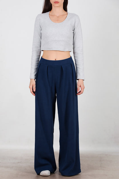 Kadın Selanik Bol Paça Pantolon Lacivert