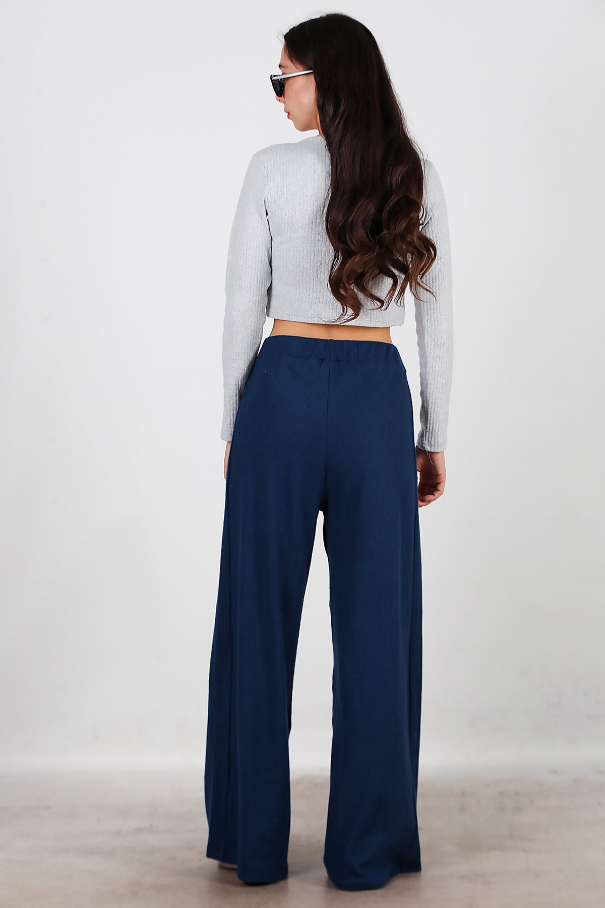 Kadın Selanik Bol Paça Pantolon Lacivert