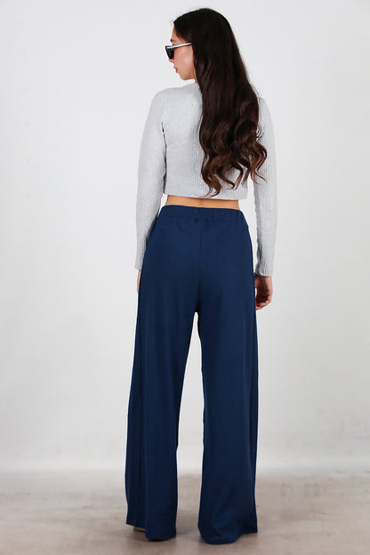 Kadın Selanik Bol Paça Pantolon Lacivert