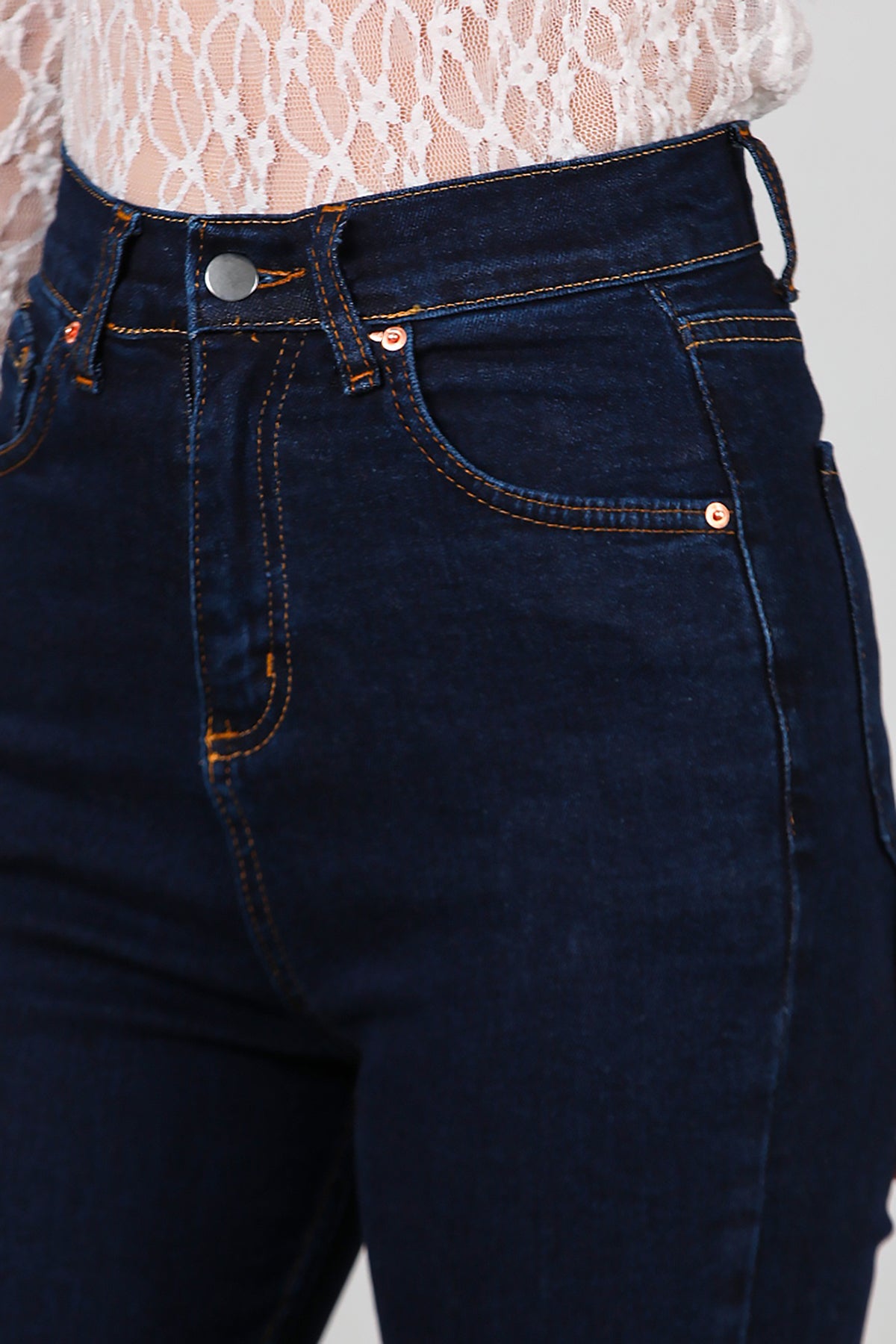 Kadın İspanyol Paça Kot Pantolon Lacivert