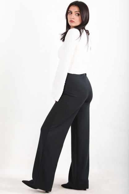 Noircrepe Kadın Yüksek Bel Krep Pantolon Füme