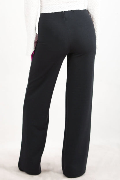 Noircrepe Kadın Yüksek Bel Krep Pantolon Füme