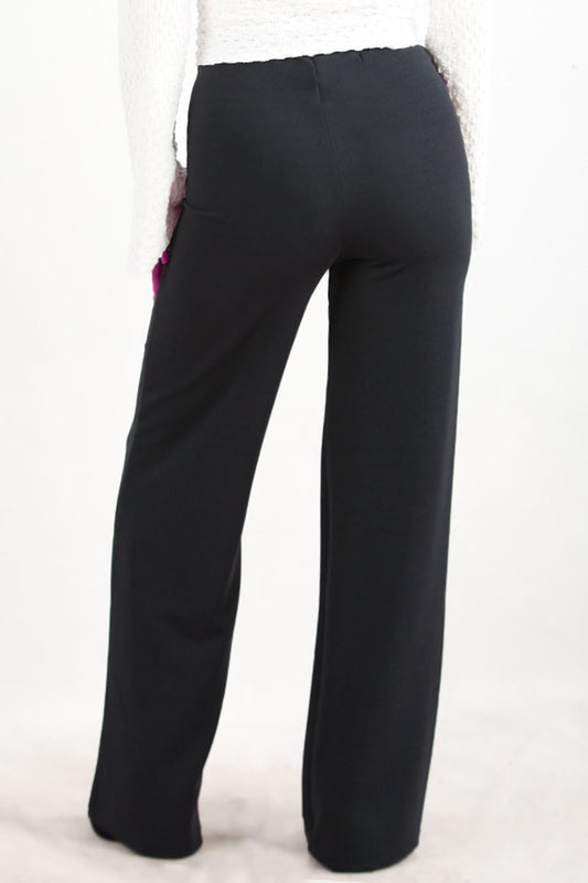 Noircrepe Kadın Yüksek Bel Krep Pantolon Füme