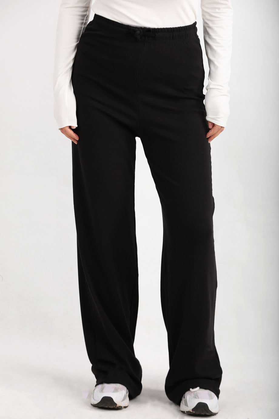 Wideon Kadın Bol Paça Pantolon Siyah