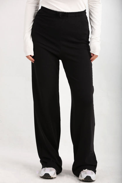 Wideon Kadın Bol Paça Pantolon Siyah