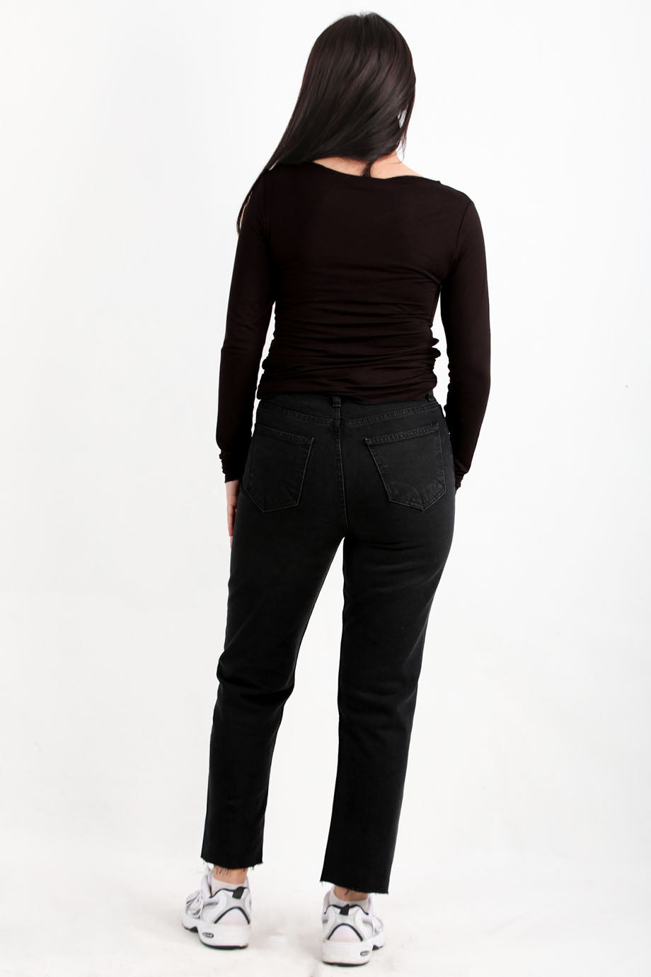 Noircrepe Kadın Yüksek Bel Krep Pantolon Siyah