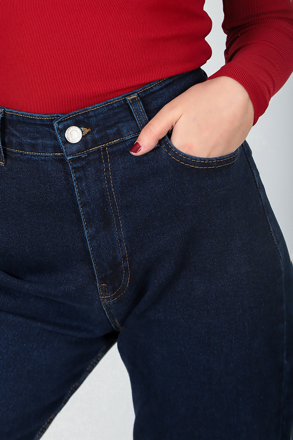 Kadın Likralı Bol Paça Pantolon Lacivert