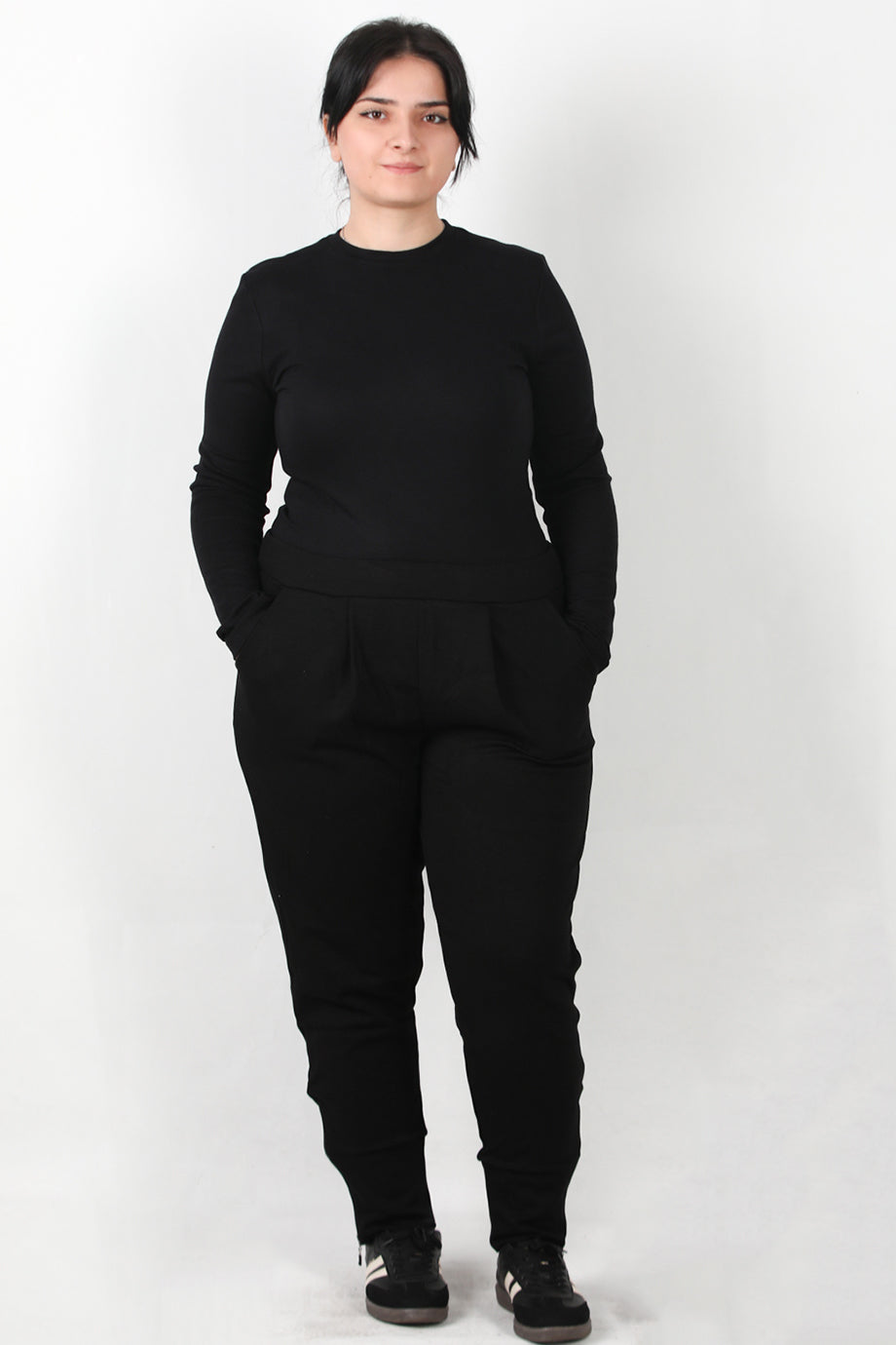 Zyra Büyük Beden Paça Fermuar Detay Pantolon Siyah