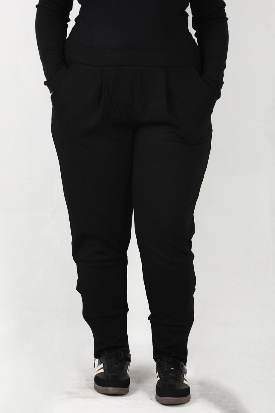 Zyra Büyük Beden Paça Fermuar Detay Pantolon Siyah