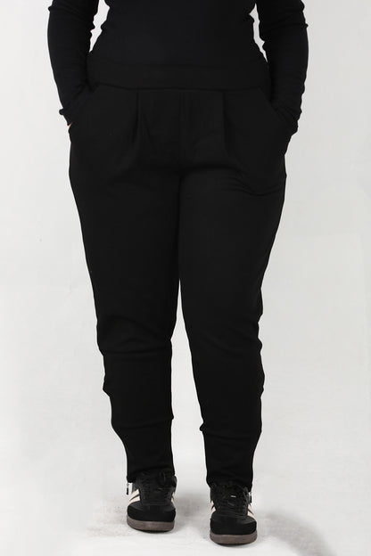 Zyra Büyük Beden Paça Fermuar Detay Pantolon Siyah