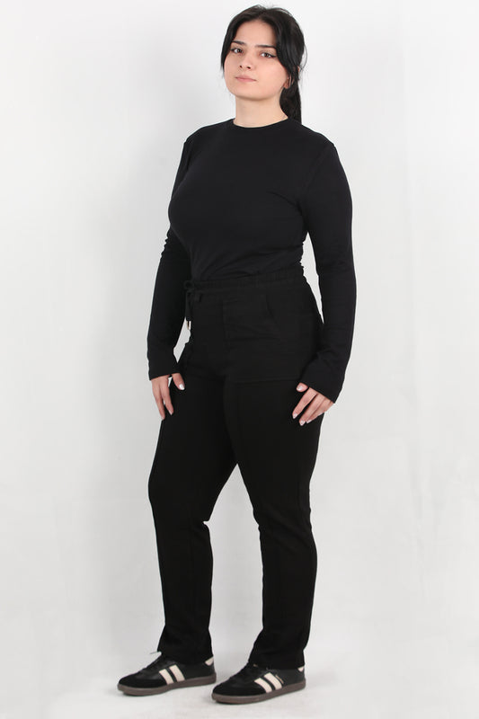 Structa Büyük Beden Cepli Çimalı Pantolon Siyah