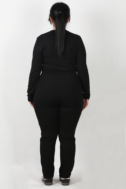 Structa Büyük Beden Cepli Çimalı Pantolon Siyah