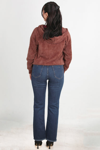 Tasseljean Kadın Taşlı Paça Püsküllü Kot Pantolon