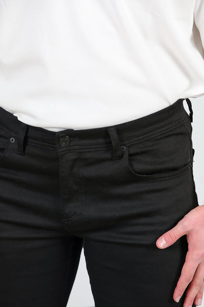Erkek Slim Likralı Dar Paça Pantolon Siyah