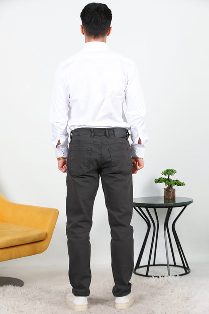 Erkek Slim Likralı Kot Pantolon Füme