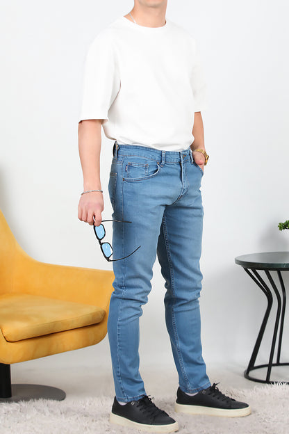 Erkek Slim Likralı Kot Pantolon Mavi