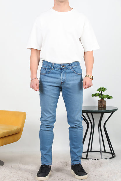 Erkek Slim Likralı Kot Pantolon Mavi