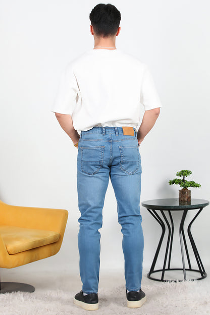 Erkek Slim Likralı Kot Pantolon Mavi