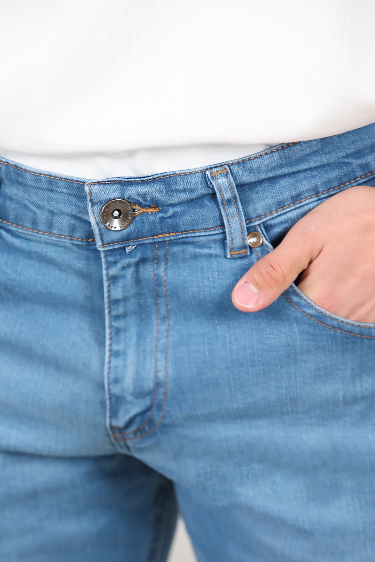 Erkek Slim Likralı Kot Pantolon Mavi