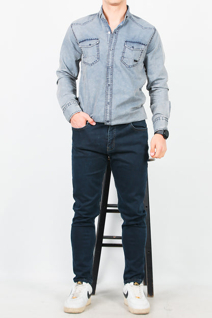 Erkek Skinny Likralı Pantolon Lacivert