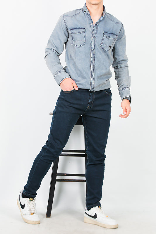 Erkek Skinny Likralı Pantolon Lacivert