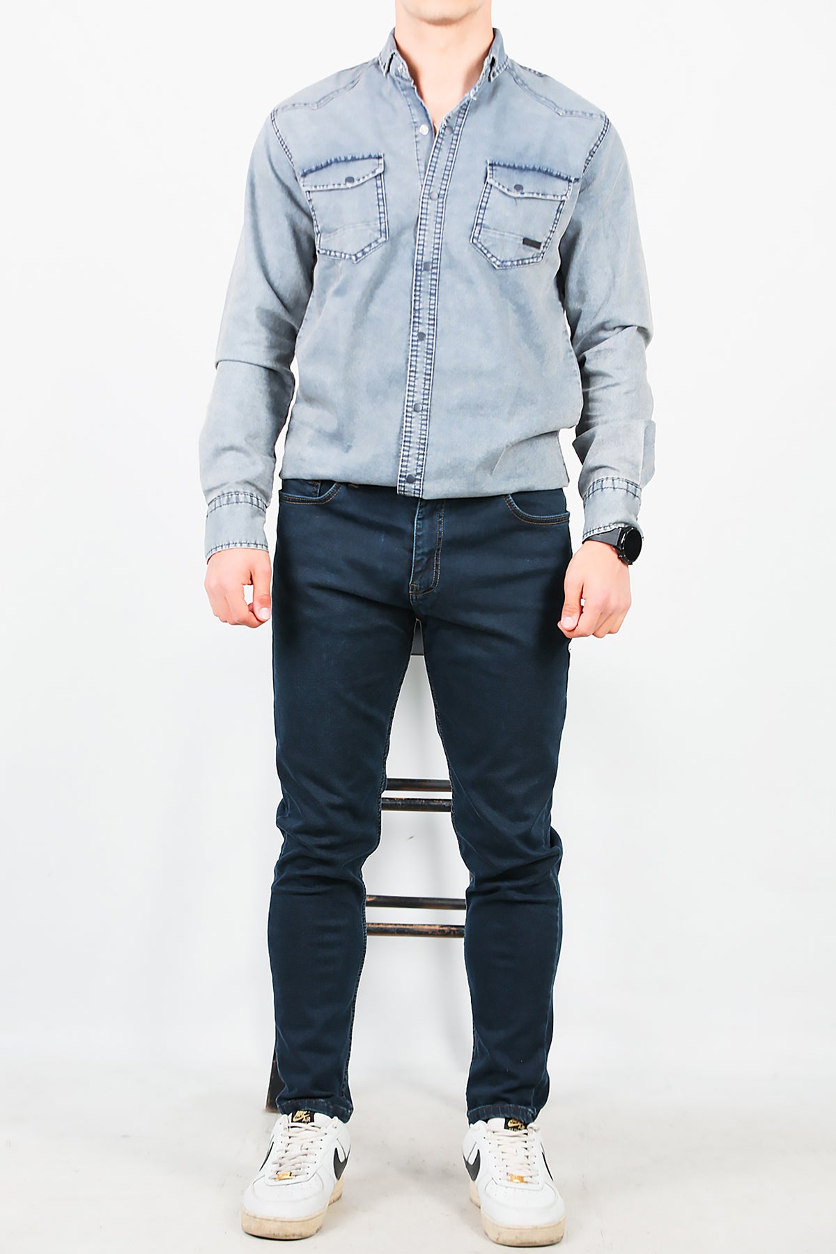 Erkek Skinny Likralı Pantolon Lacivert