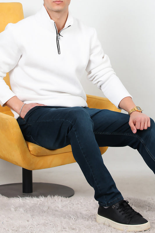 Erkek Slim Likralı Kot Pantolon  Lacivert