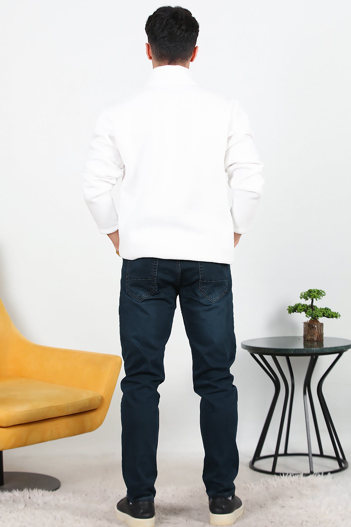 Erkek Slim Likralı Kot Pantolon  Lacivert
