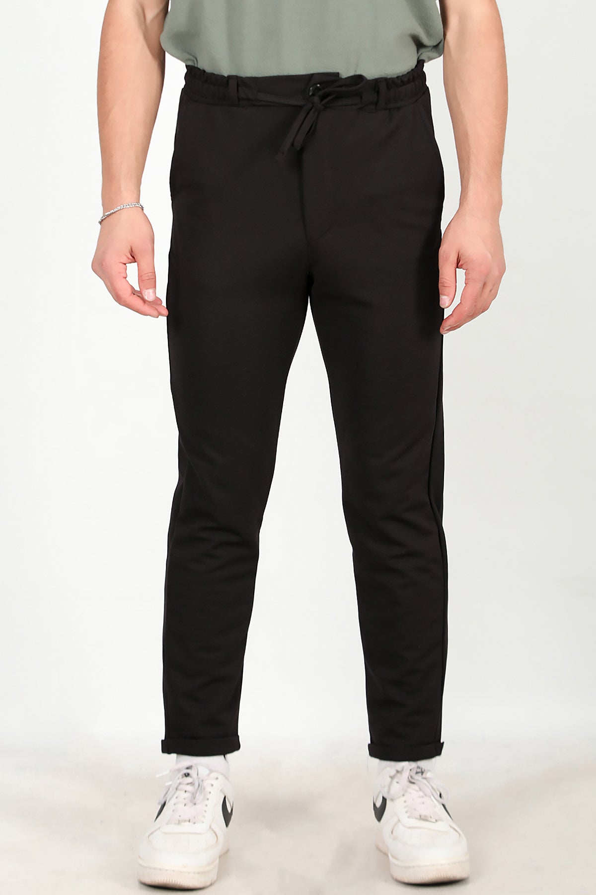Erkek Duble Paça Jogger Pantolon Siyah