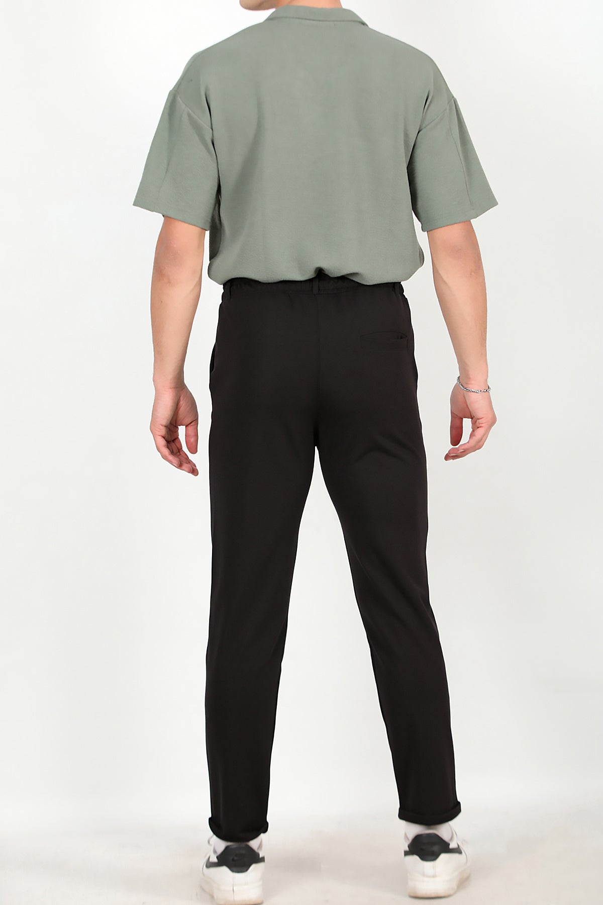 Erkek Duble Paça Jogger Pantolon Siyah