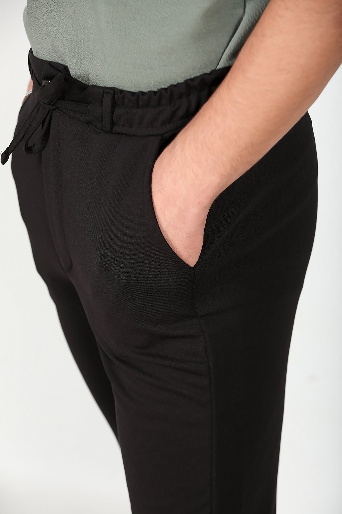 Erkek Duble Paça Jogger Pantolon Siyah