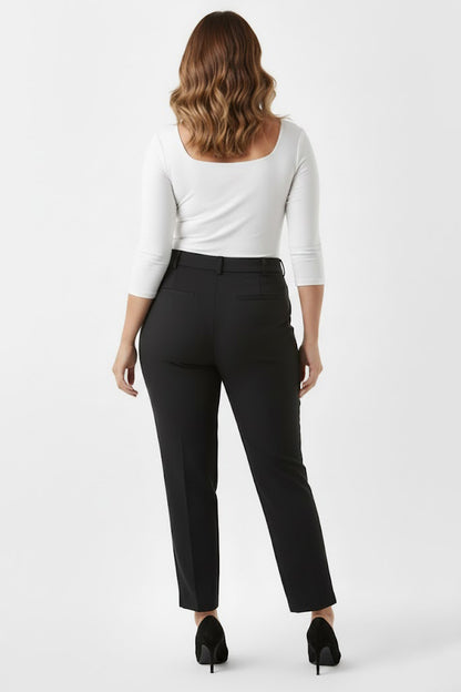 Curvypant Büyük Beden Kemerli Pantolon Siyah