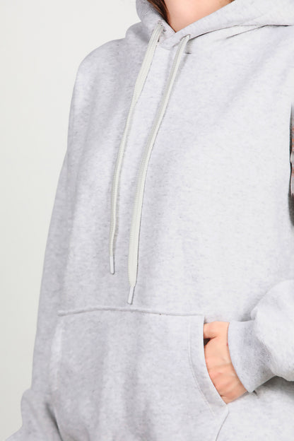 Kadın Kapşonlu Sweat Gri