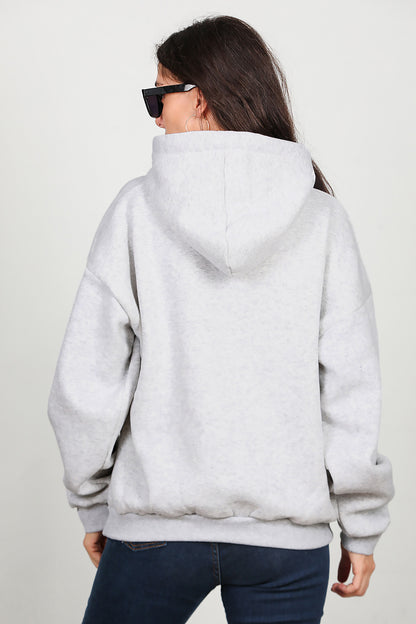 Kadın Kapşonlu Sweat Gri