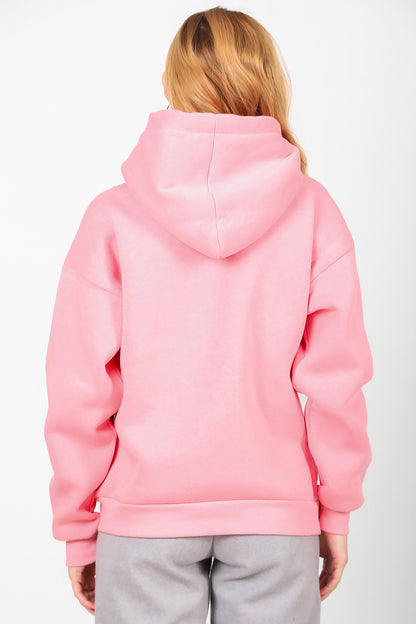 Kadın Kapşonlu Sweat Pembe