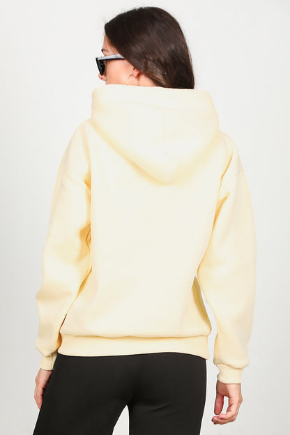 Kadın Kapşonlu Sweat Sarı