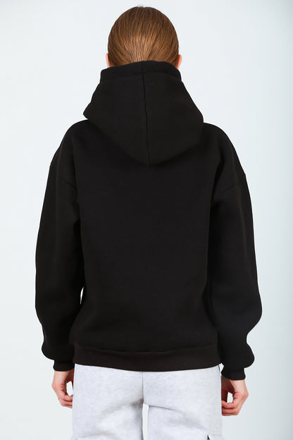 Kadın Kapşonlu Sweat Siyah