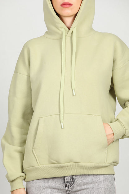 Kadın Kapşonlu Sweat Yeşil