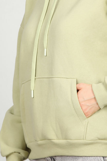 Kadın Kapşonlu Sweat Yeşil