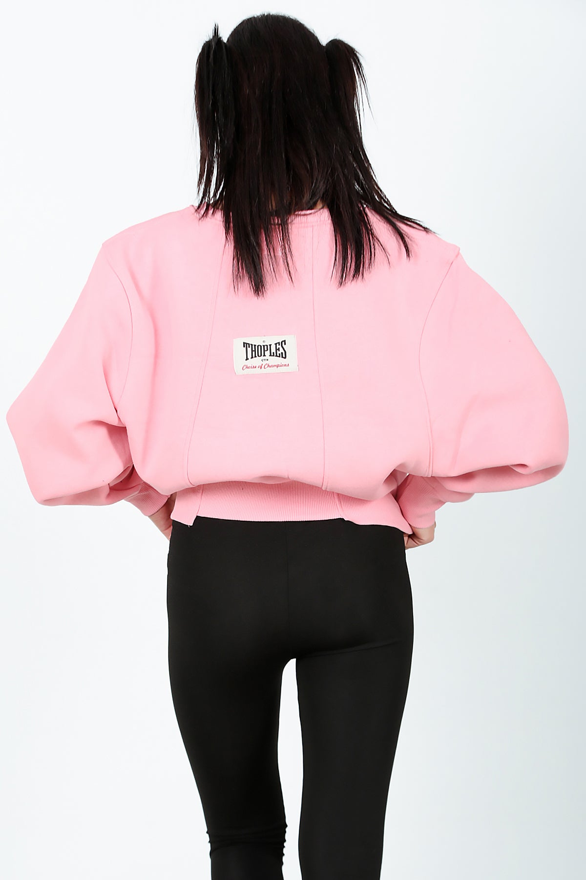 Kadın Bisiklet Yaka Üç İplik Sweat Pembe
