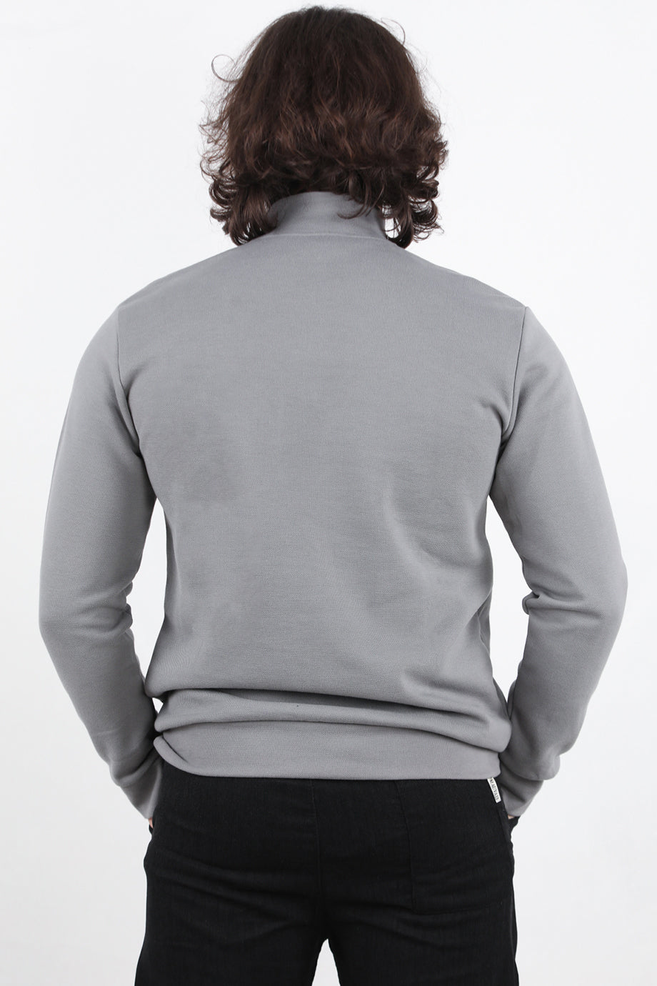 Standor Erkek Yarım Fermuar Dik Yaka Pike Sweat Gri