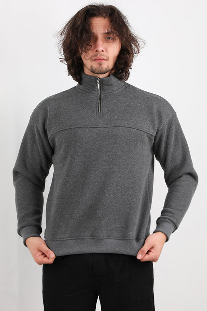 Menswear Erkek Yarım Fermuar Sweat Antrasit