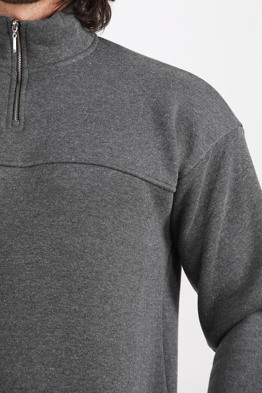 Menswear Erkek Yarım Fermuar Sweat Antrasit