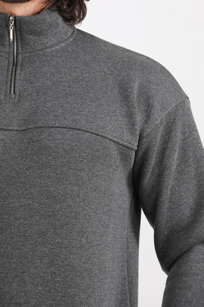 Menswear Erkek Yarım Fermuar Sweat Antrasit