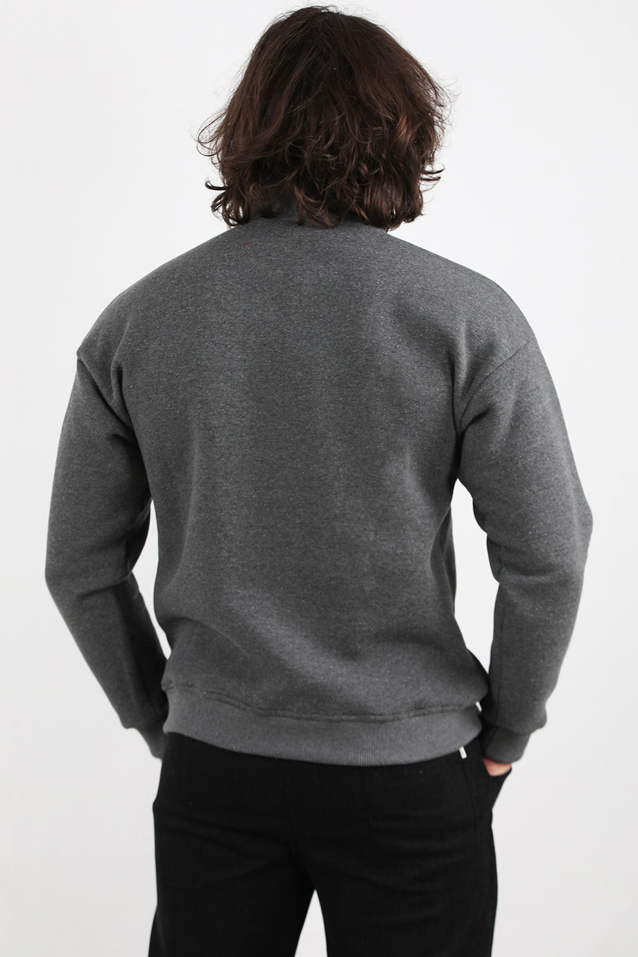 Menswear Erkek Yarım Fermuar Sweat Antrasit